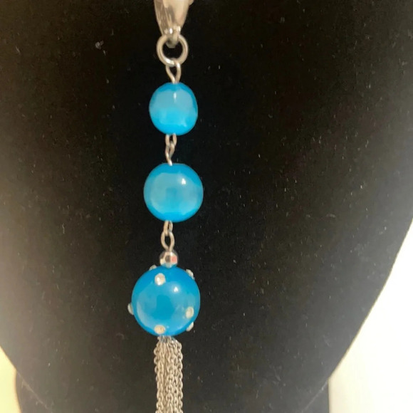 3x$25 ❤️ New York & Co Double Link Chain blue ❤️ - Picture 2 of 10